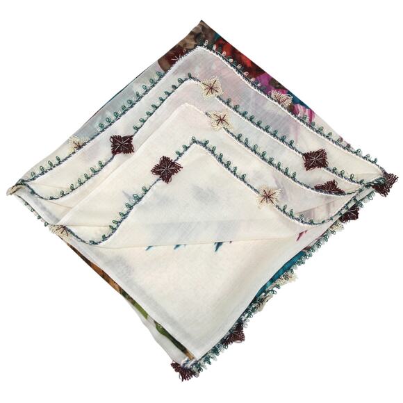 Tulbent Scarf Handmade Crochet Detailing NWOT - Picture 5 of 5